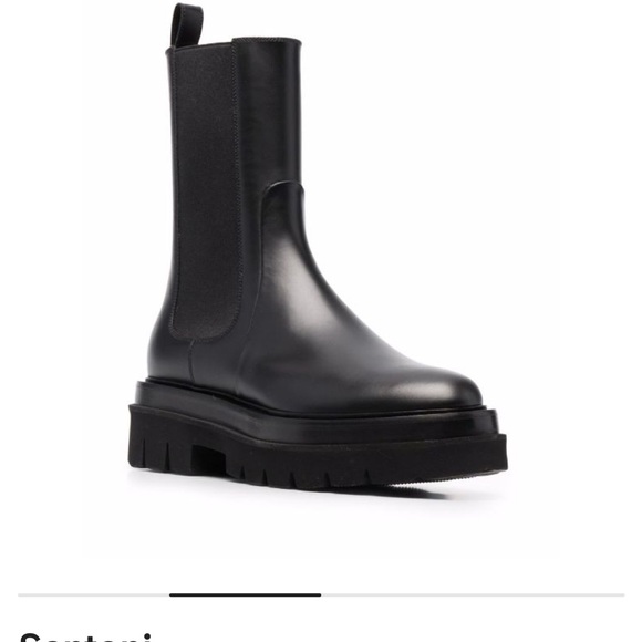 Santoni chunky leather ankle boots size 40/ US 9, no box, priced to sell - Picture 3 of 9